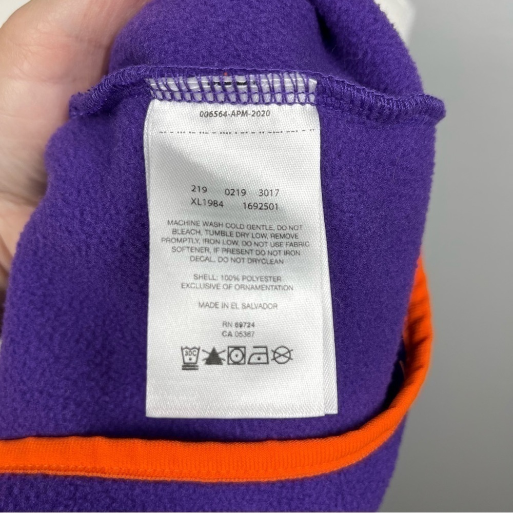 Columbia PFG Clemson Tigers fleece 1/2 snap pullover, size XS. - Picture 11 of 13